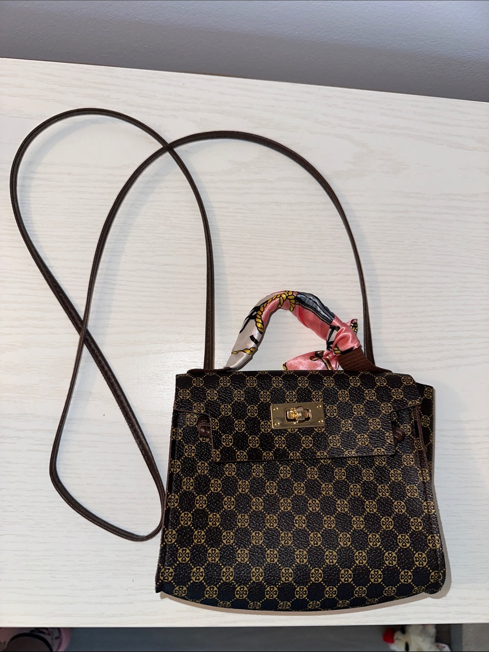 Crossbody purse with scarf. Fits iPhone!